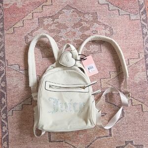 Juicy Couture Cream Mini Backpack - Juicy Crystal Logo